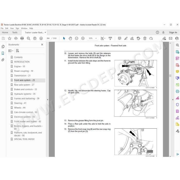New Holland Backhoe Loader B100C B100C LR B100C TC B110C B110C TC B115C TC Stage 4 service manual