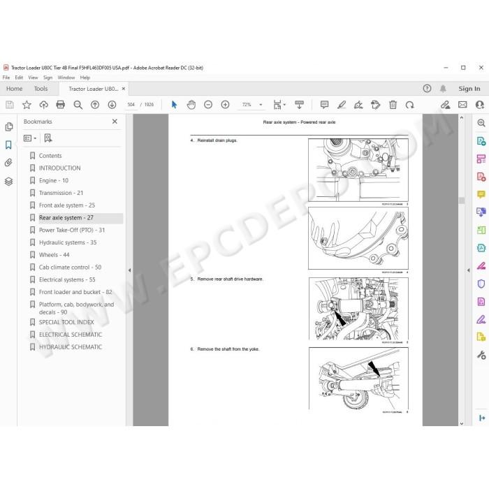 New Holland Tractor Loader U80C Tier 4B service manual