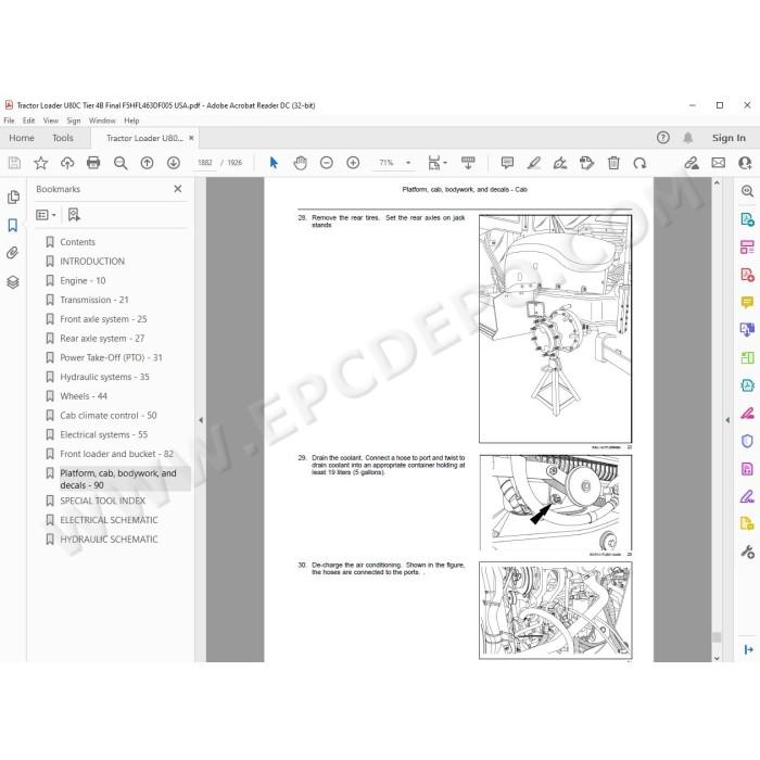 New Holland Tractor Loader U80C Tier 4B service manual