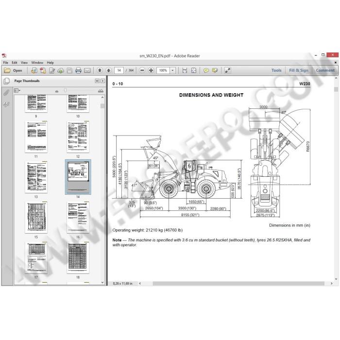 New Holland Wheel Loader W230 workshop service manual