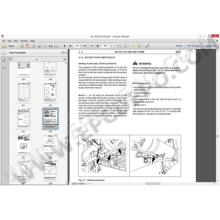 New Holland Wheel Loader W230 workshop service manual