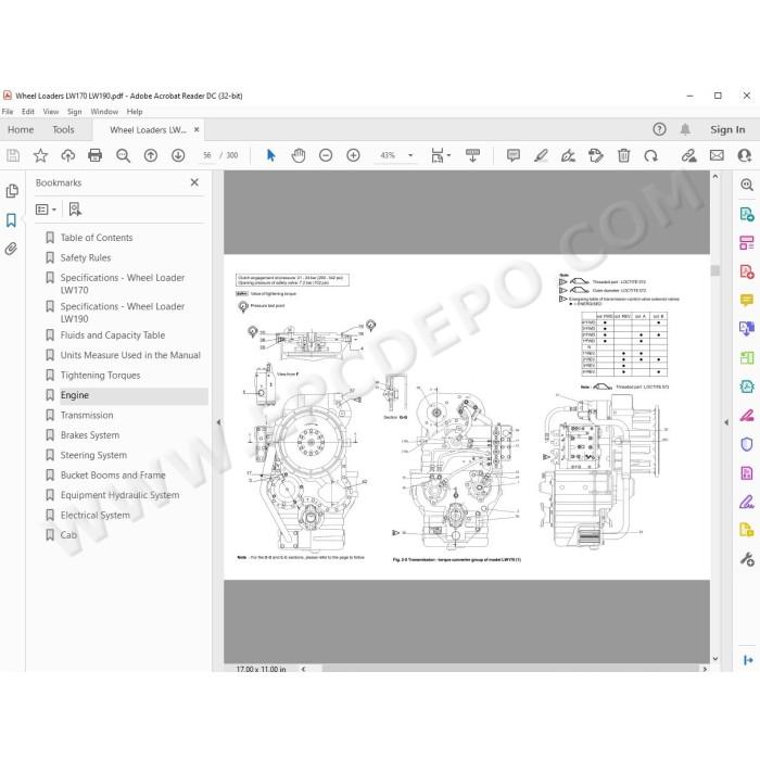 New Holland Wheel Loader LW170 LW190 service manual