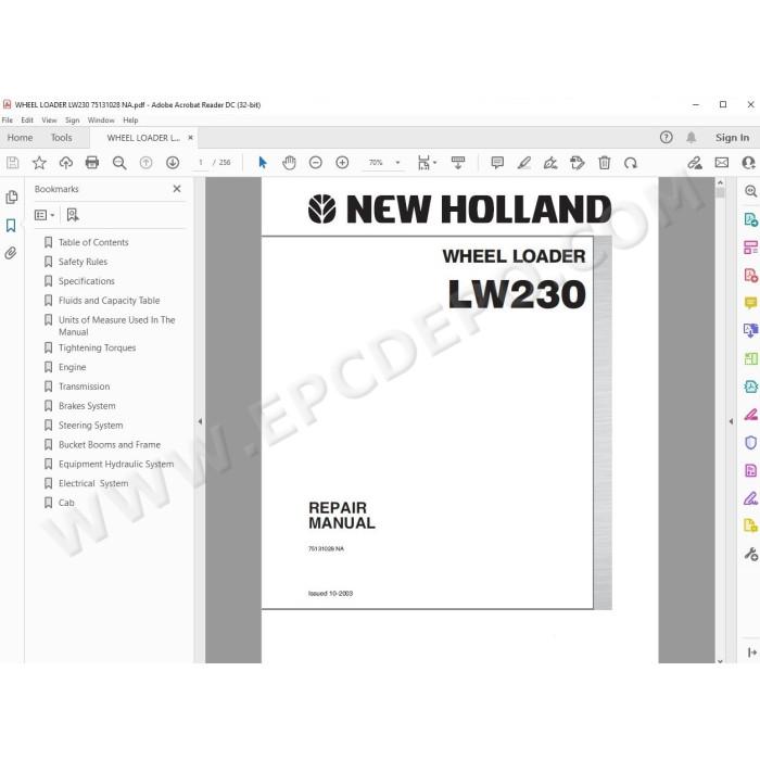 New Holland Wheel Loader LW230 service manual