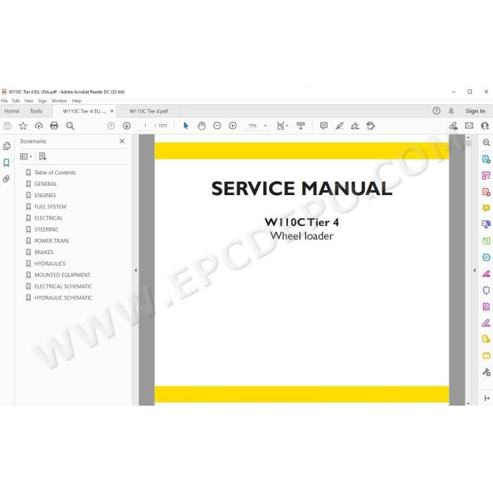 New Holland Wheel Loader W110C Tier 4 service manual