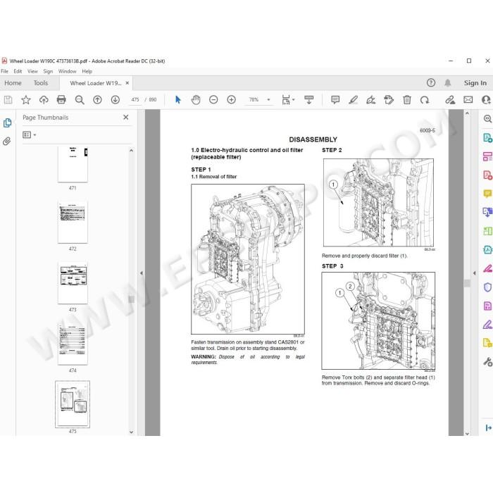 New Holland Wheel Loader W190C service manual