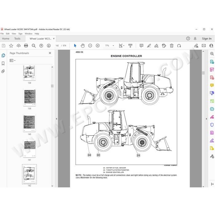 New Holland Wheel Loader W230C service manual