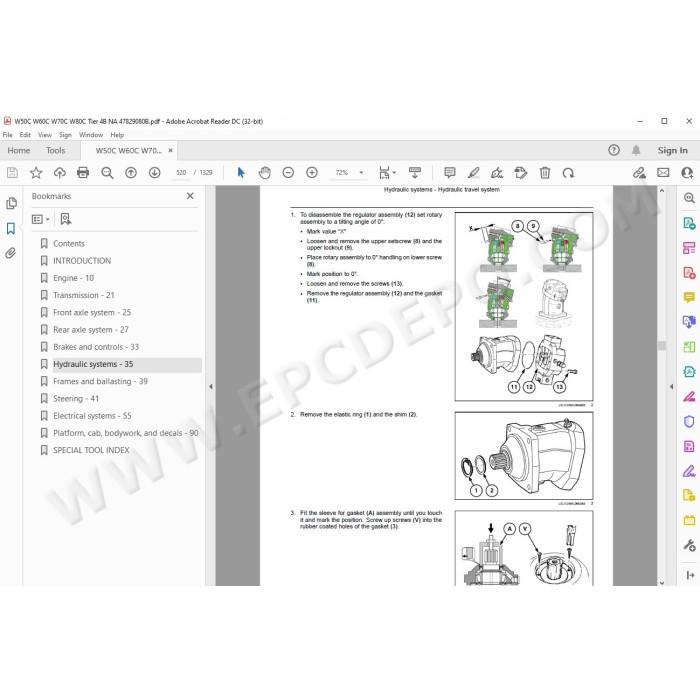 New Holland Wheel Loader W50C W60C W70C W80C Tier 4B service manual