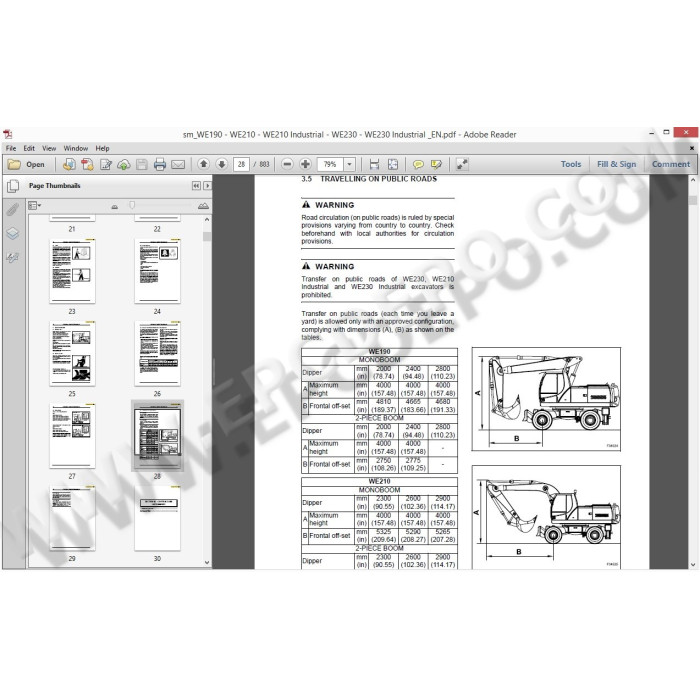 New Holland Wheeled Excavator workshop service manuals