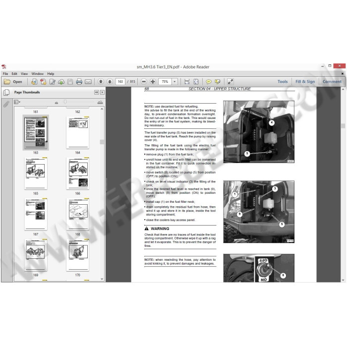 New Holland Wheeled Excavator workshop service manuals