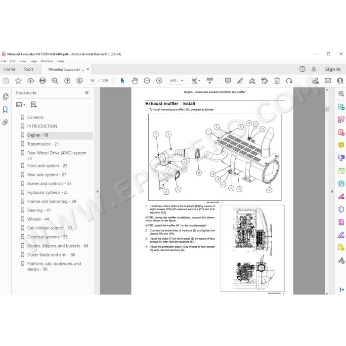 New Holland Wheeled Excavator WE150B Tier 3 service manual