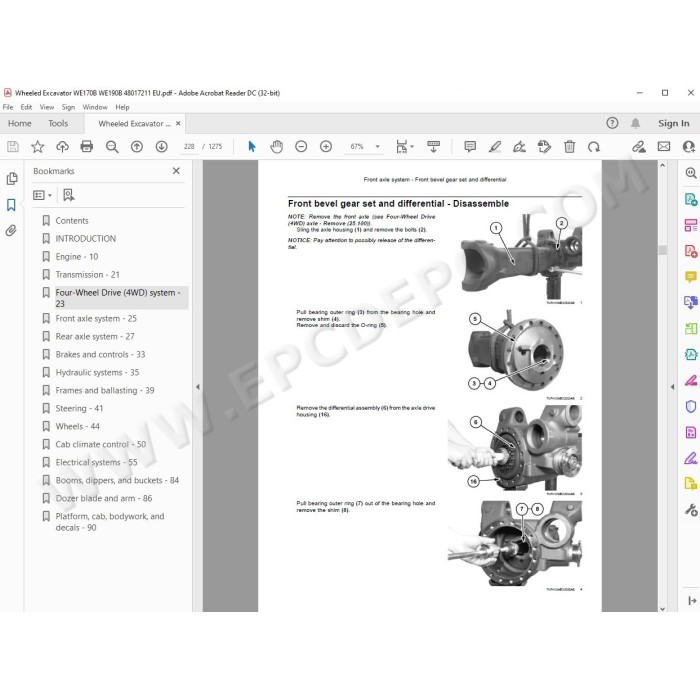New Holland Wheeled Excavator WE170B WE190B service manual