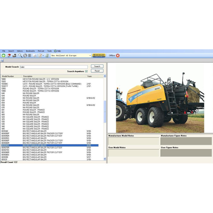 New Holland AG Agriculture Europe EPC parts catalog 2012