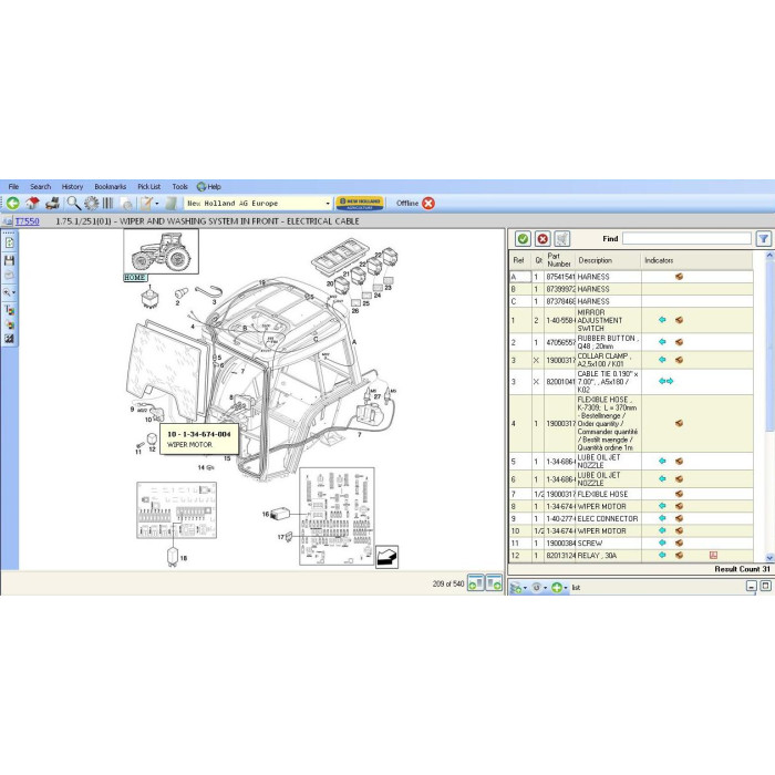 New Holland AG Agriculture Europe EPC parts catalog 2012