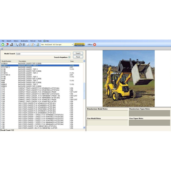 New Holland AG Agriculture Europe EPC parts catalog 2012
