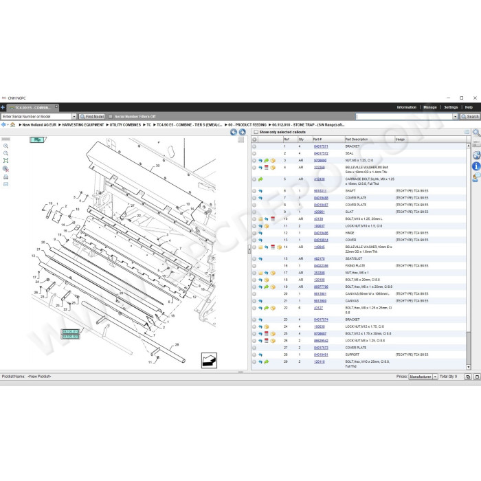 New Holland AG Agriculture Europe EPC parts catalog 2020