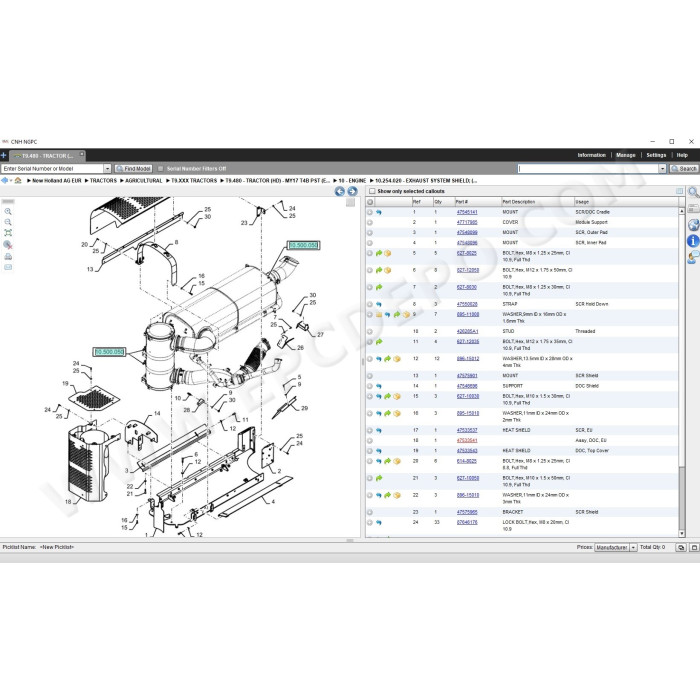 New Holland AG Agriculture Europe EPC parts catalog 2020