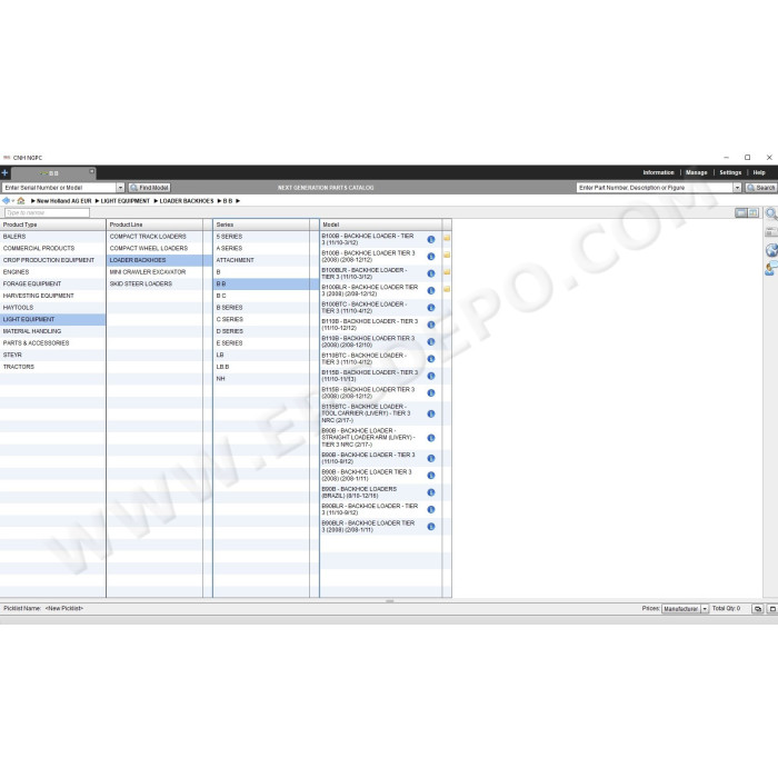 New Holland AG Agriculture Europe EPC parts catalog 2020