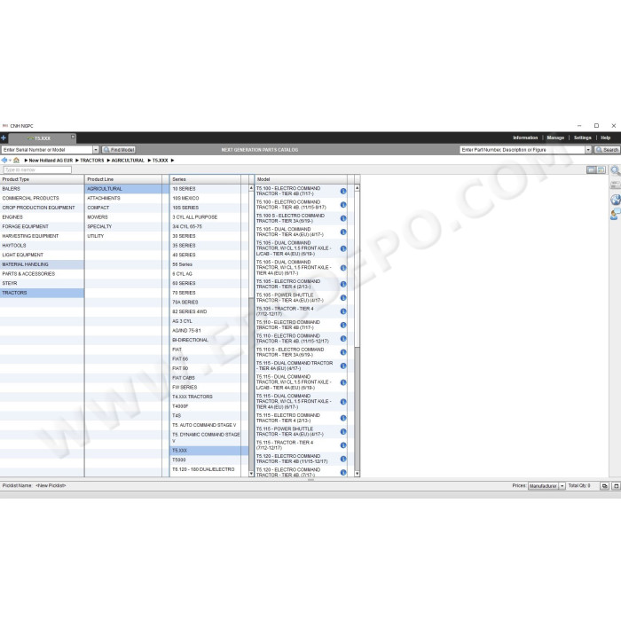 New Holland AG Agriculture Europe EPC parts catalog 2020