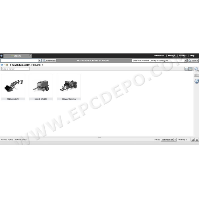 New Holland Agriculture North America EPC parts catalog 2019