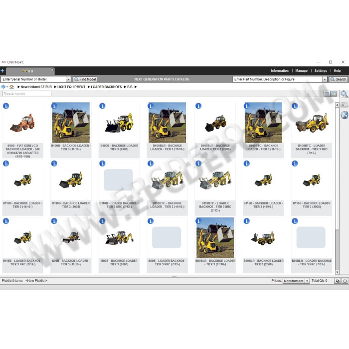New Holland CE Construction Europe EPC parts catalog 2015