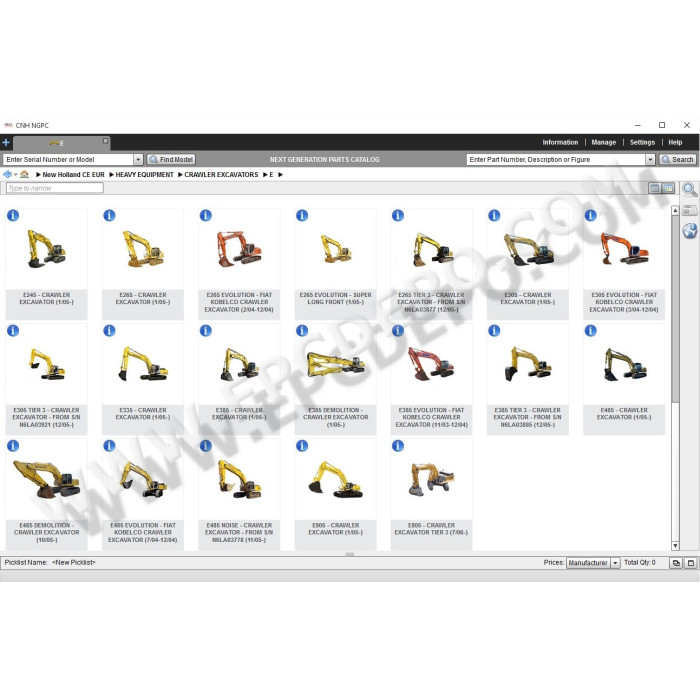 New Holland CE Construction Europe EPC parts catalog 2015