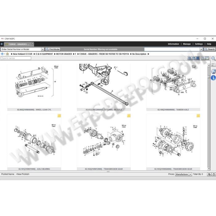 New Holland CE Construction Europe EPC parts catalog 2015