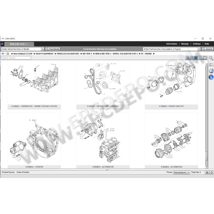 New Holland CE Construction Europe EPC parts catalog 2015
