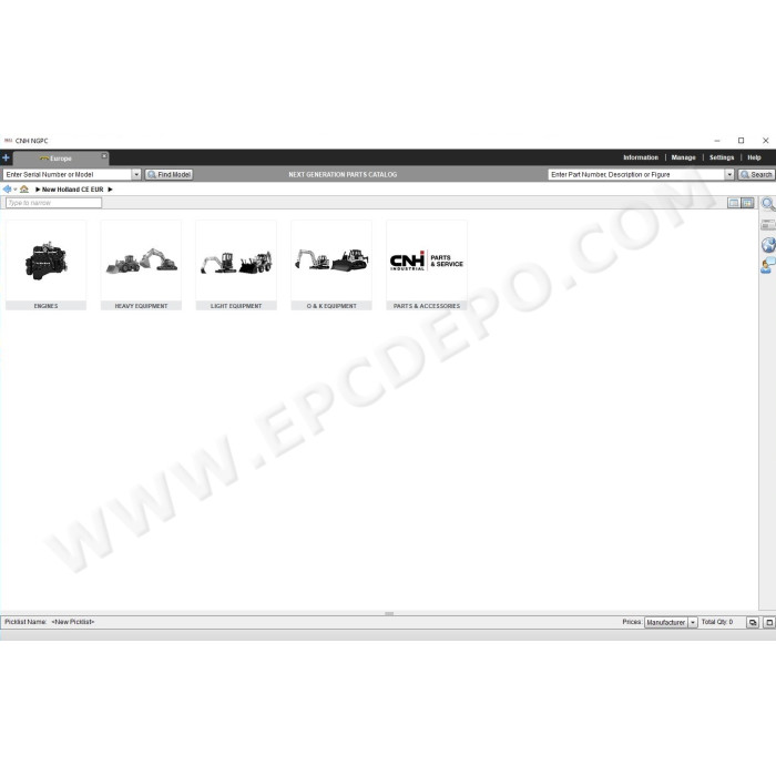 New Holland CE Construction Europe EPC parts catalog 2021