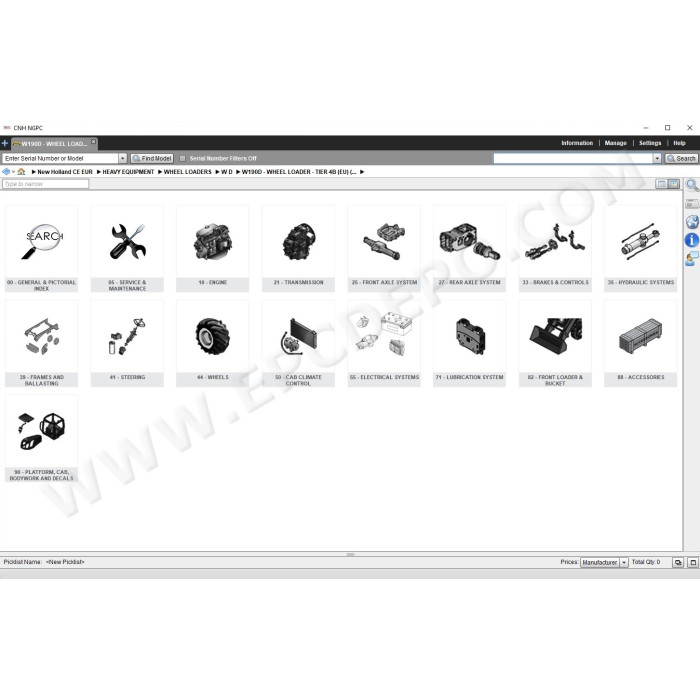 New Holland CE Construction Europe EPC parts catalog 2021