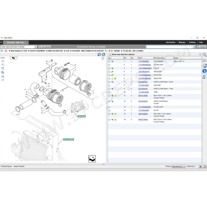 New Holland CE Construction Europe EPC parts catalog 2021