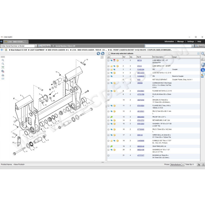 New Holland CE Construction Europe EPC parts catalog 2021