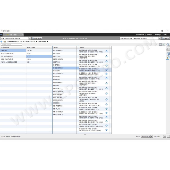 New Holland CE Construction Europe EPC parts catalog 2021