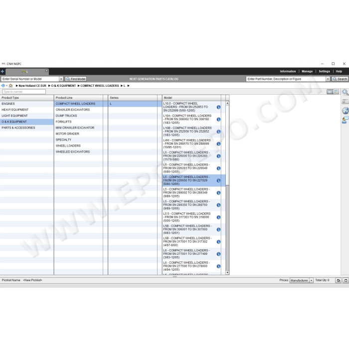 New Holland CE Construction Europe EPC parts catalog 2021