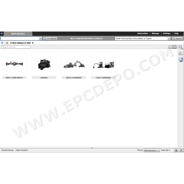 New Holland Construction North America EPC parts catalog 2019