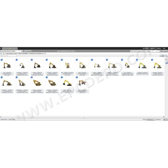New Holland Construction North America EPC parts catalog 2019