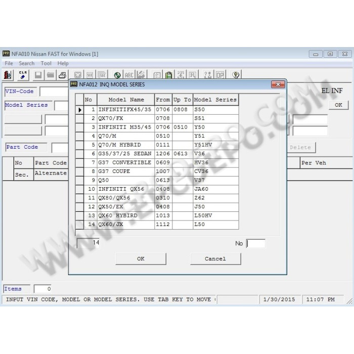 NISSAN + INFINITI EPC SPARE PARTS CATALOG 2019
