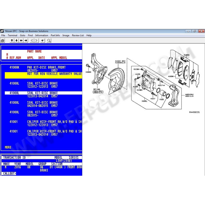 NISSAN USA EPC SPARE PARTS CATALOG 2016