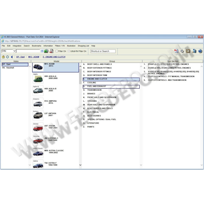 OPEL / VAUXHALL EUROPE EPC PARTS CATALOG 2015