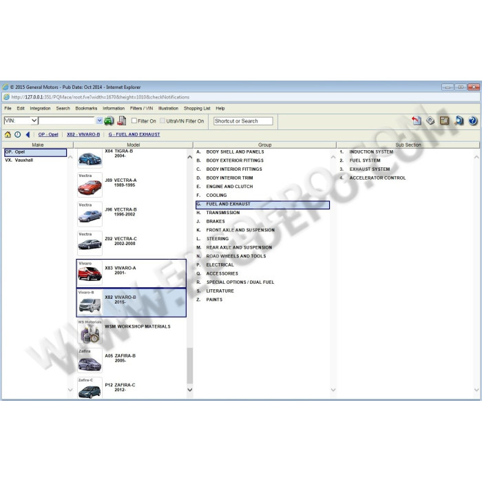 OPEL / VAUXHALL EUROPE EPC PARTS CATALOG 2015