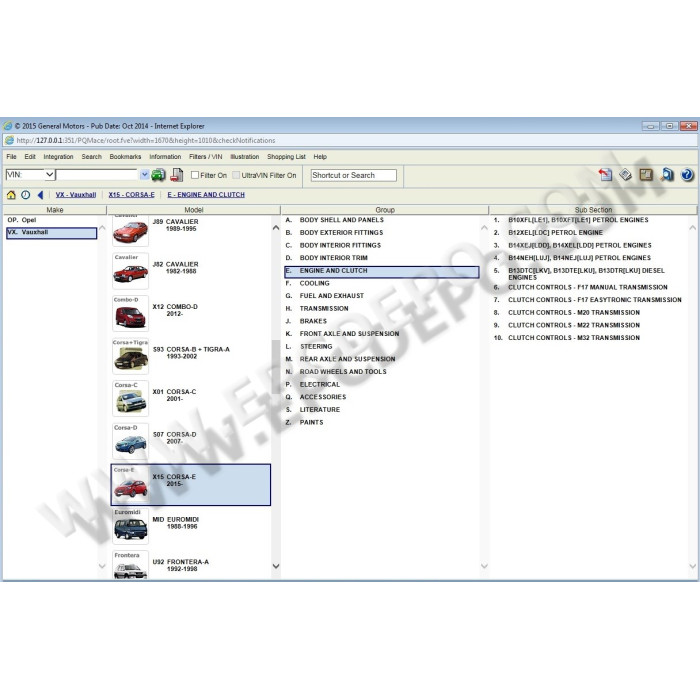 OPEL / VAUXHALL EUROPE EPC PARTS CATALOG 2015