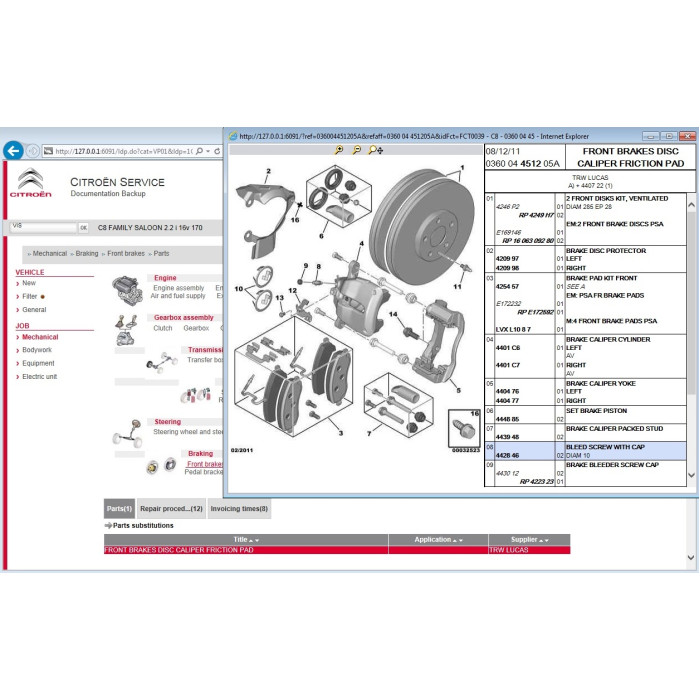 CITROEN PARTS CATALOG + SERVICE / REPAIR 2014