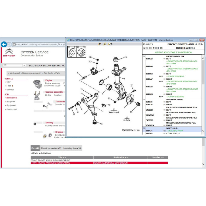 CITROEN PARTS CATALOG + SERVICE / REPAIR 2014