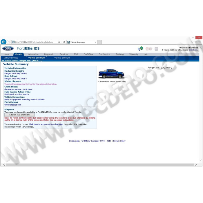 FORD EUROPE ETIS 2015 SERVICE & REPAIR