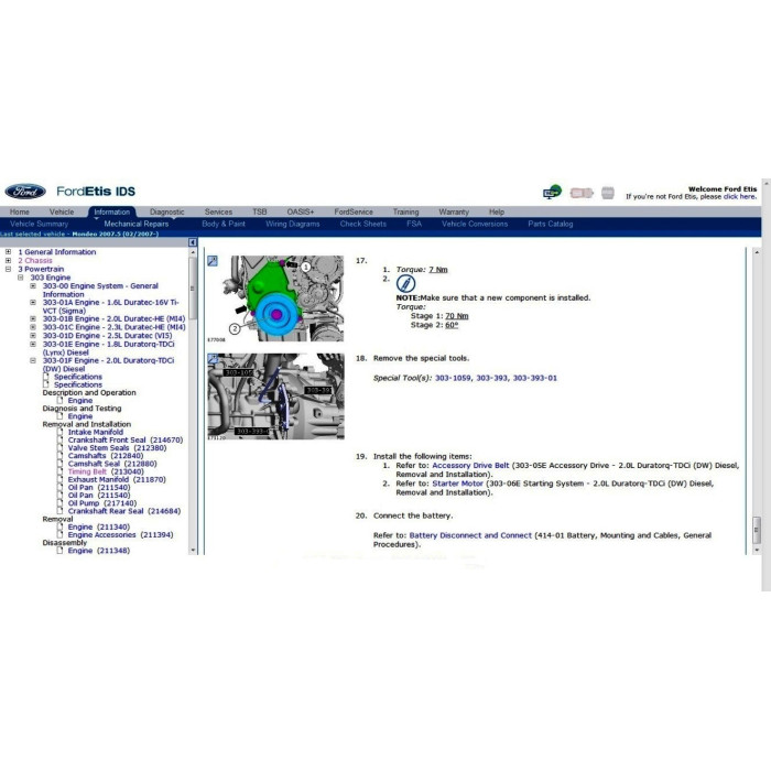 FORD EUROPE ETIS 2008 SERVICE & REPAIR