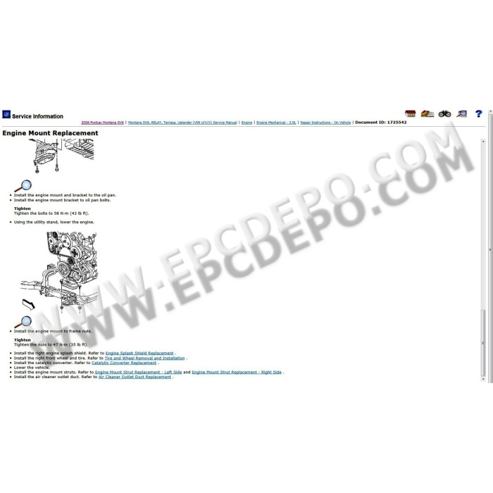 GENERAL MOTORS GM ESI SERVICE INFORMATION CATALOG 2010