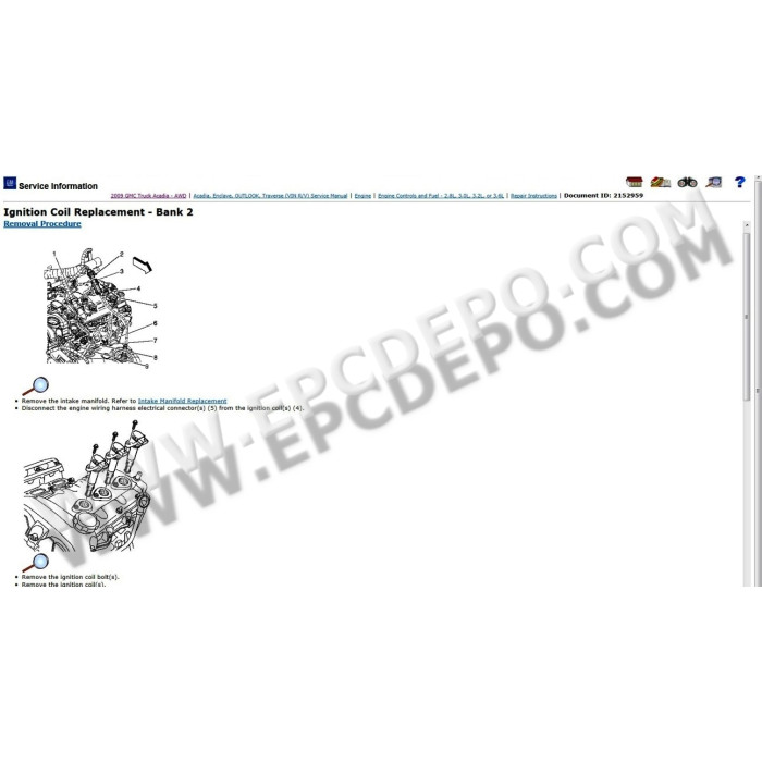 GENERAL MOTORS GM ESI SERVICE INFORMATION CATALOG 2010