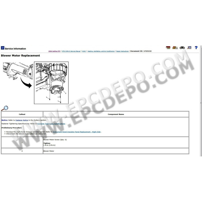GENERAL MOTORS GM ESI SERVICE INFORMATION CATALOG 2010