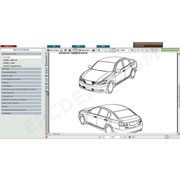 LEXUS GS300 / GS430 2005 - 2008 SERVICE & REPAIR MANUAL