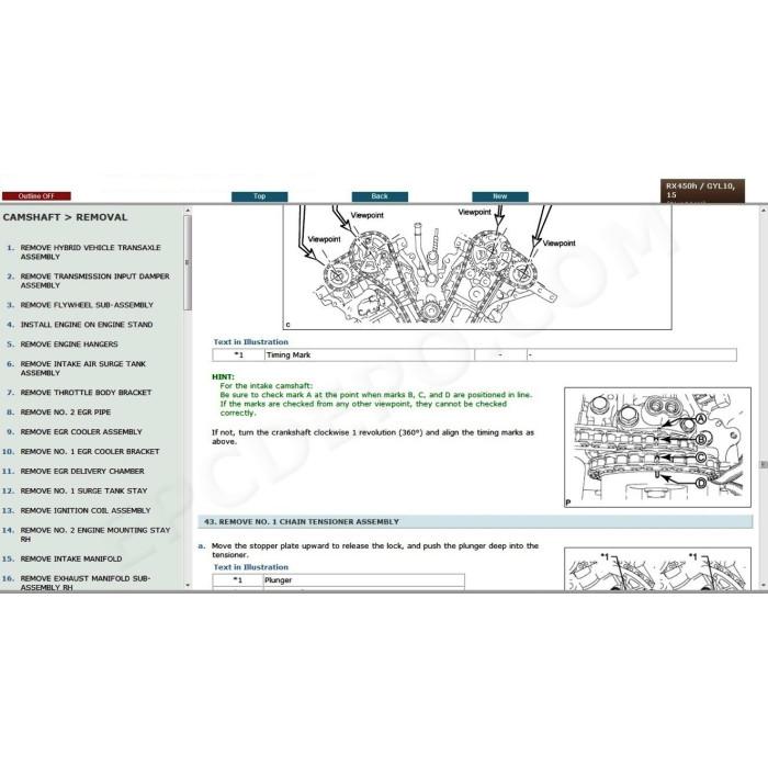 LEXUS RX450h HYBRID 2009 - 2015 SERVICE & REPAIR MANUAL