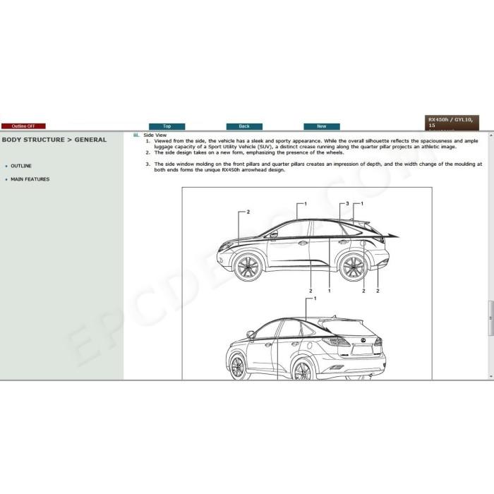 LEXUS RX450h HYBRID 2009 - 2015 SERVICE & REPAIR MANUAL